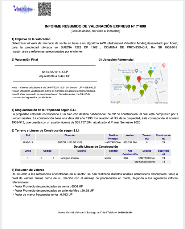 Informe de tasacion digital - Tasaciones Visualiza